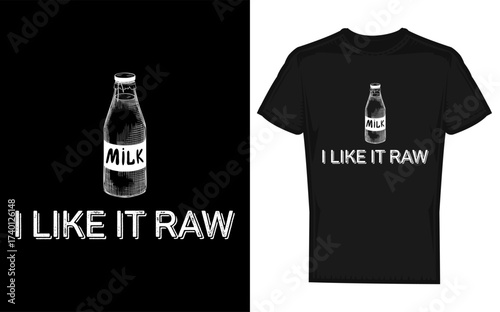 Funny silhouette illustration celebrating raw milk and dairy health with organic natural and wholesome themes promoting a healthy lifestyle