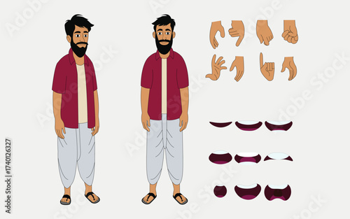 Indian man cartoon character. moral stories for the best cartoon character