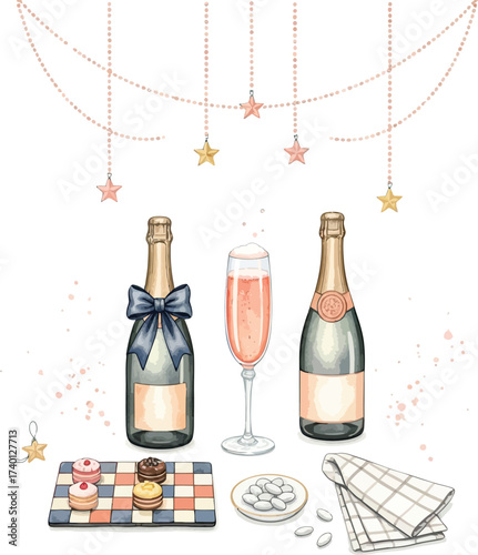 Elegant Celebration with Champagne and Desserts