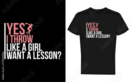 Empowering silhouette of a female discus thrower in action celebrating strength and athleticism in track and field i throw like a girl slogan silhouette