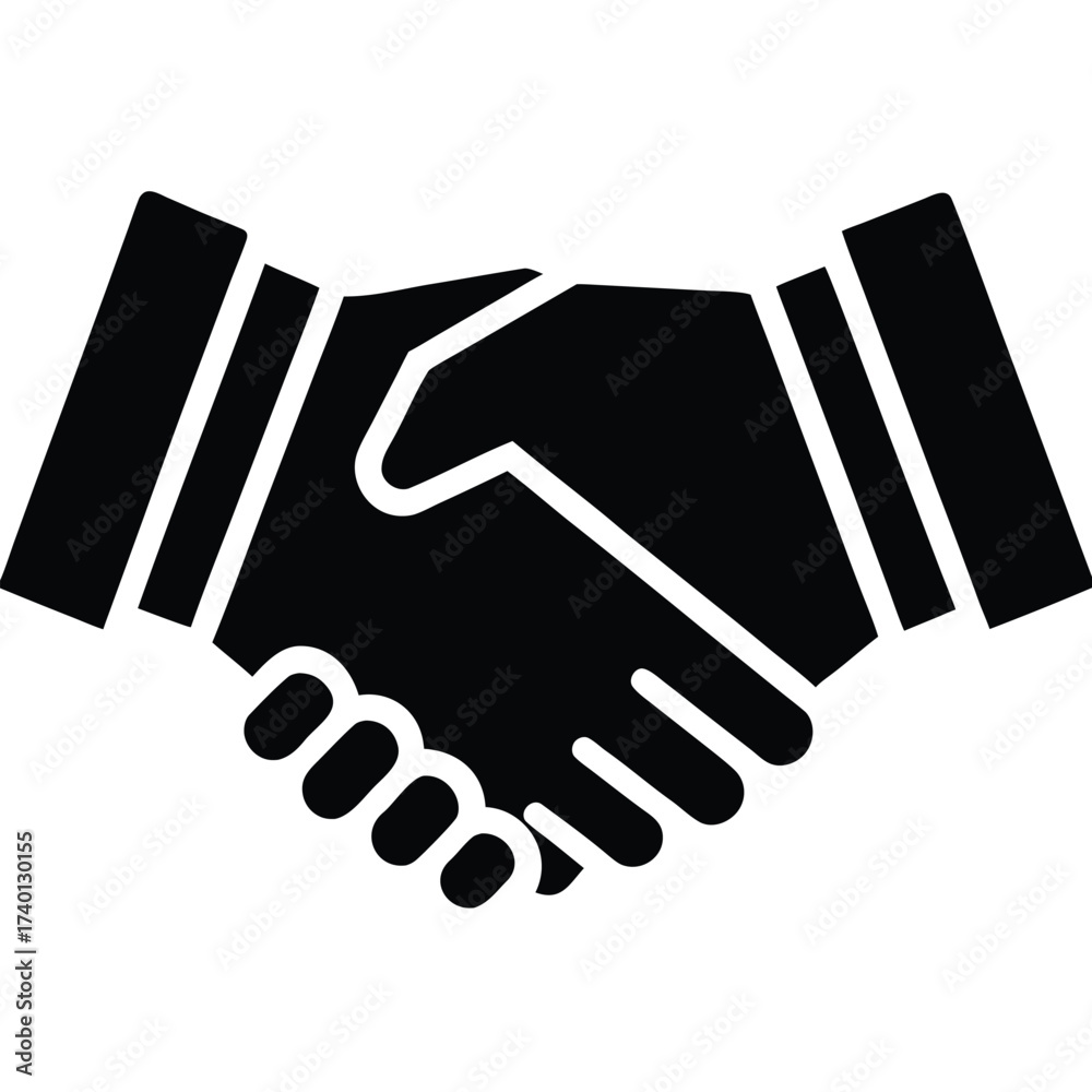 Obraz premium handshake agreement communication vector icon