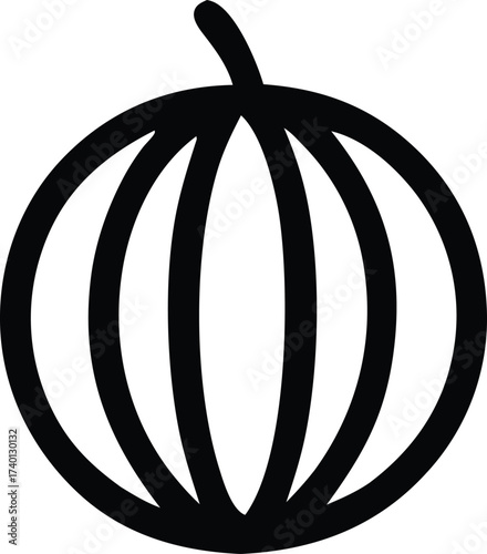 Simple black and white icon of a watermelon slice representing freshness and summer fruit delights for your projects
