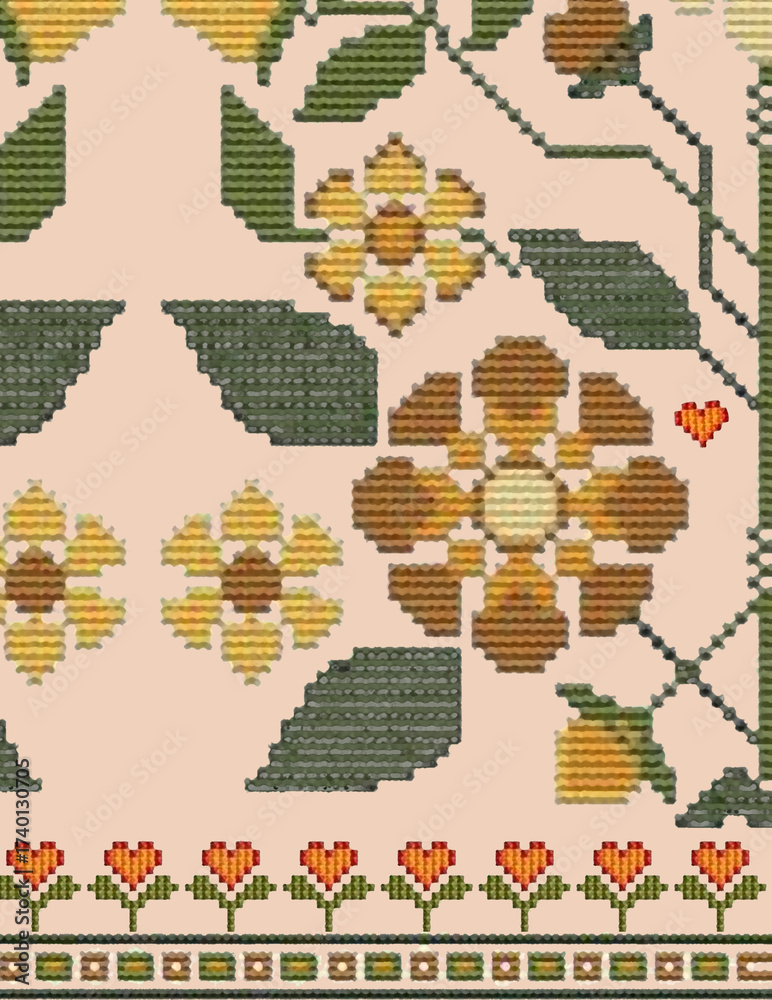 Fototapeta premium design flower pattren background ethnic design