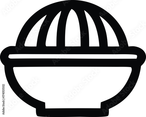 Simple icon of a citrus juicer representing fresh juice preparation and kitchen tools for healthy living and cooking