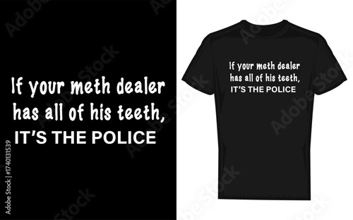 Humorous police sting operation silhouette design featuring a drug dealer with all his teeth implying it s a trap silhouette