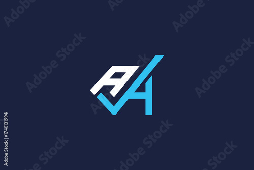 letter aa check mark logo icon design vector template