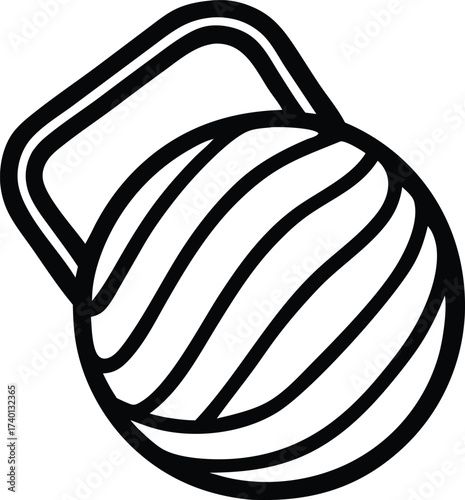 Simple line art representation of a kettlebell icon ideal for fitness logos and workout graphics representing strength training and exercise equipment