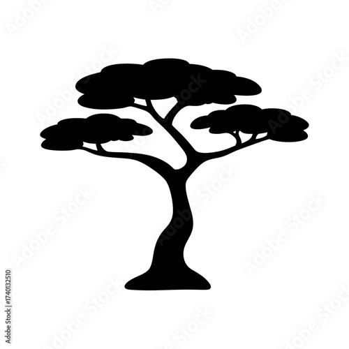 Tree vector silhouette illustration design element for nature landscape and graphic design needs