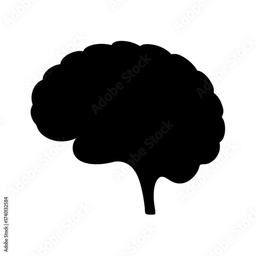 Human brain illustration for medical education and neuroscience research and mental health design
