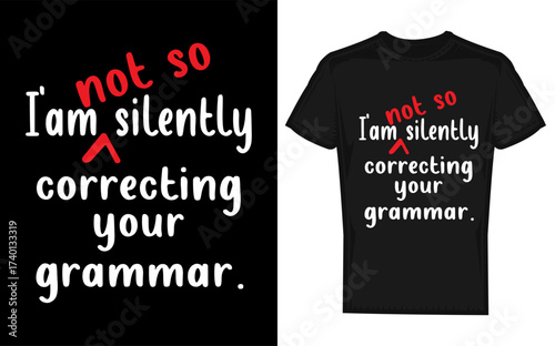 Humorous teacher silhouette expressing silent correction of grammar a funny and relatable design for educators and language enthusiasts silhouette