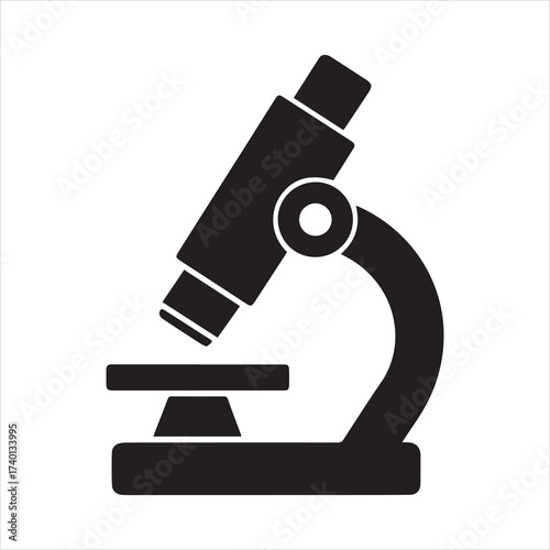 Microscope black icon on transparent background silhouette