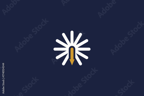 sun arrow logo icon design vector template