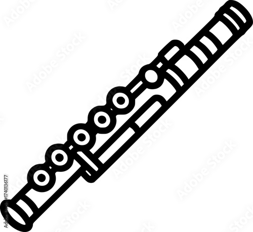 Flute. flute is musical instruments sign, symbol, vector, art