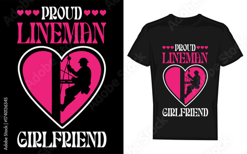Proud lineman girlfriend celebrating her lineman boyfriend with a distinctive silhouette design