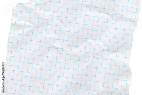 Pieces of graph paper on a white background. Vector illustration.