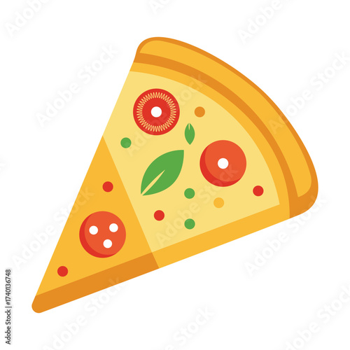 Pizza Slice with Cheese Vector Illustration