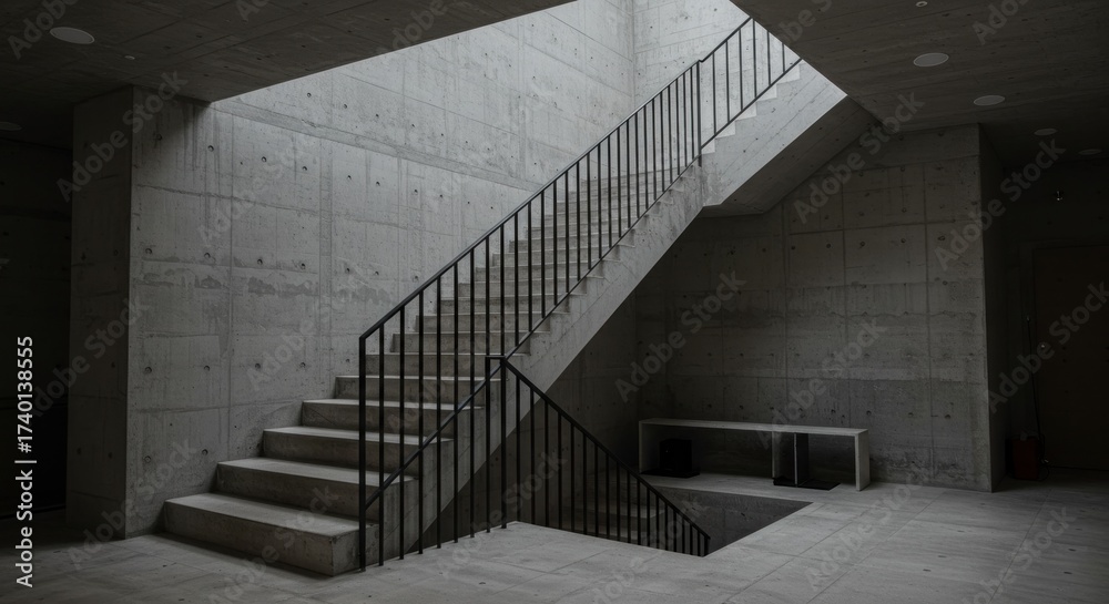 Fototapeta premium Concrete staircase interior design