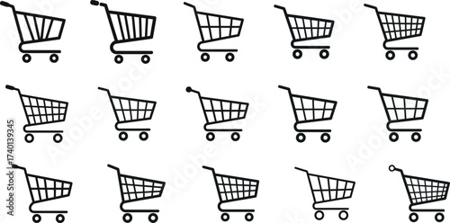 Shopping Cart Icons Collection E Commerce Online Shopping vector