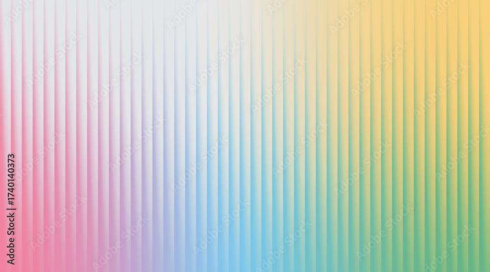 Fototapeta premium A soft, vertical gradient of pastel colors transitioning from pink to yellow and green, with a subtle ribbed texture.
