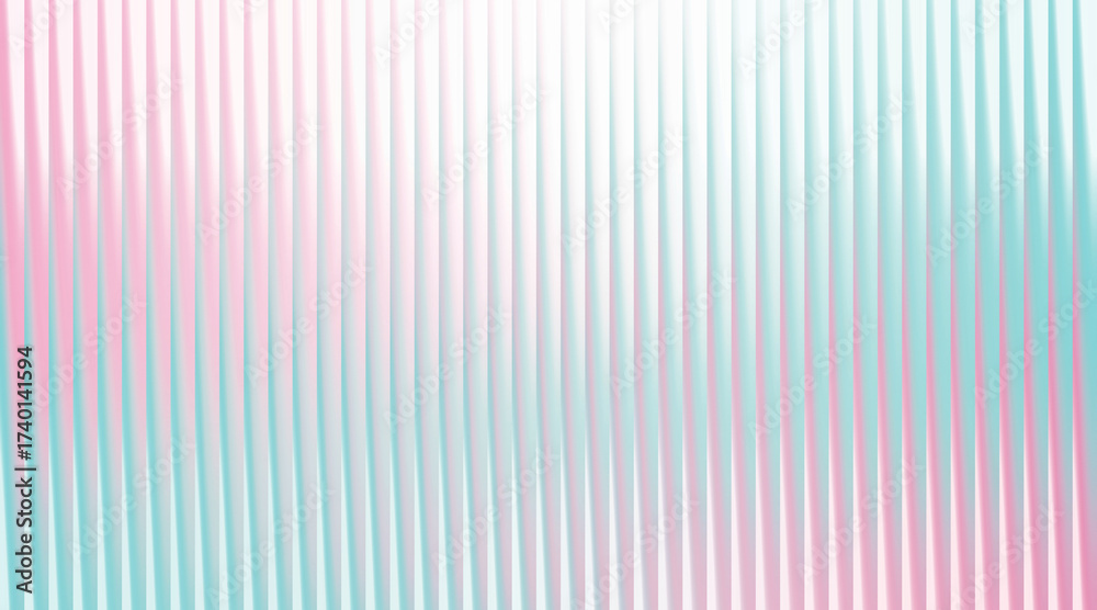 Fototapeta premium A soft, vertical ribbed background with a gradient of pink and teal.