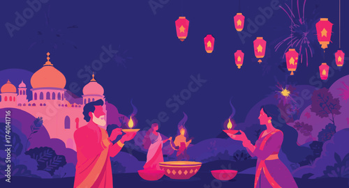 Diwali Celebration Illustration