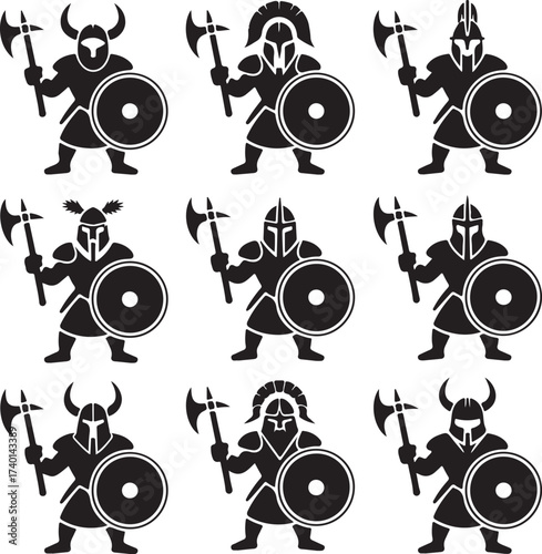 Viking Warriors Silhouettes Collection