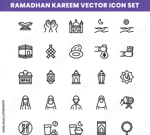 Ramadhan Kareem Vector 25 Icon Set.eps