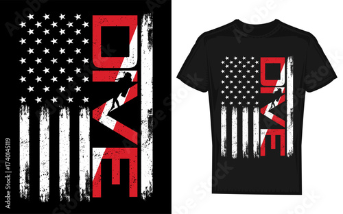 Dynamic silhouette of a scuba diver exploring the underwater world showcasing marine life and aquatic adventure in a bold graphic style