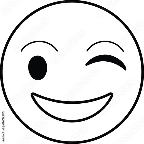 Surprised Scream Face Emoji Line Art with Shocked Cartoon Expression Line Art Vector illustration