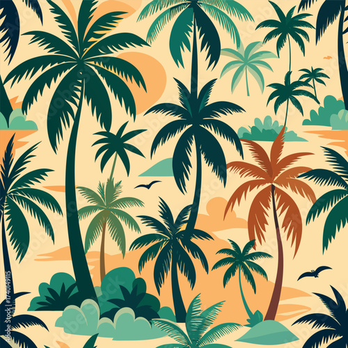set of palm tree