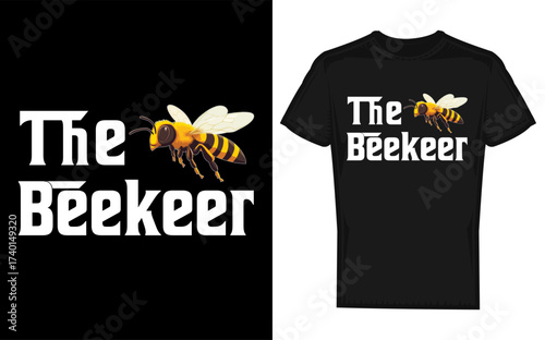 Funny beekeeper joke t shirt design silhouette of a bee keeper with bees and apiary isolated on transparent background