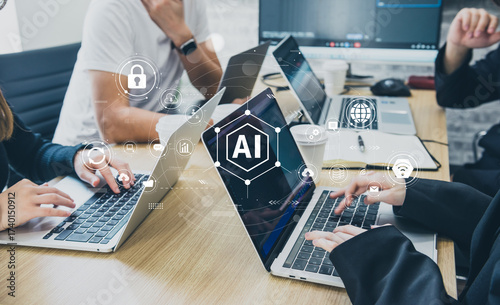 AIのビジネス活用とDX導入を進める企業のチームミーティング