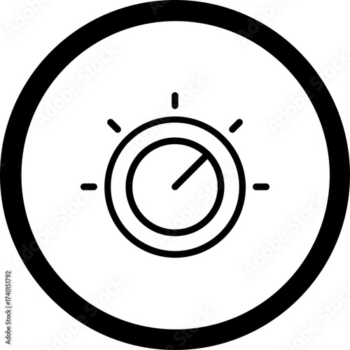 Temperature Knob Vector Icon Design