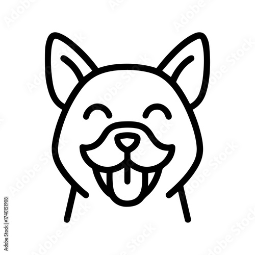 outline happy dog on a white background
Vector line icon animal character emotion, including joy and sadness