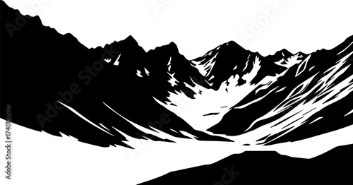 Mountain Peak with Harsh Shadows