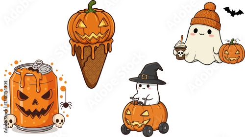 Spooky Cute Ghost and Pumpkin Treats Collection