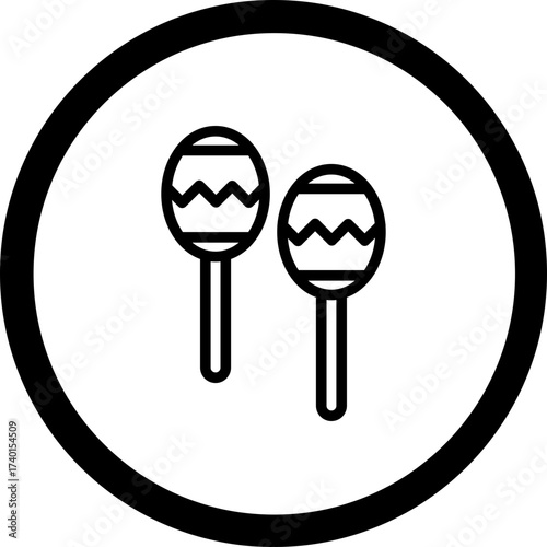 Carnival Maracas Vector Icon Design