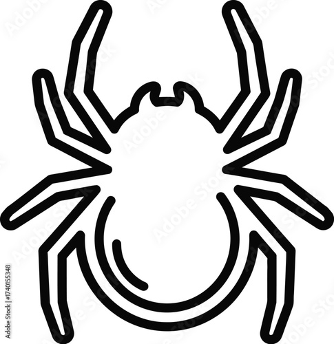 Minimalist spider illustration on a white background art