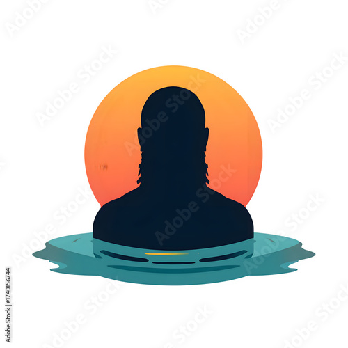 Bobber Silhouette in Flat Design Style