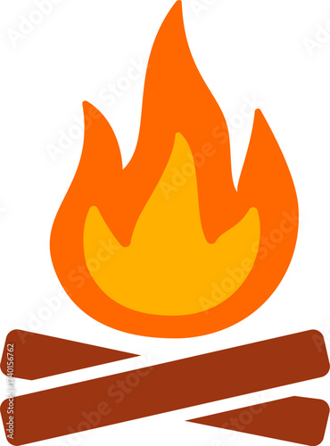 camp fire icon. Bonfire vector symbol.