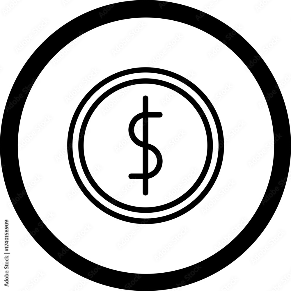 Obraz premium Dollar Symbol Vector Icon Design