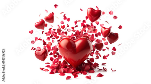 red hearts on white background