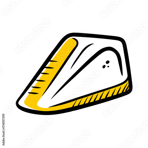 Doorstop wedge with yellow and white design for home use  