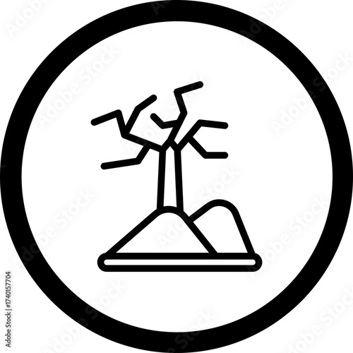 Dead Tree Vector Icon Design