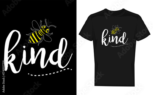 Inspirational be kind graphic tee design with a minimalist silhouette for women s casual summer apparel featuring a v neck style