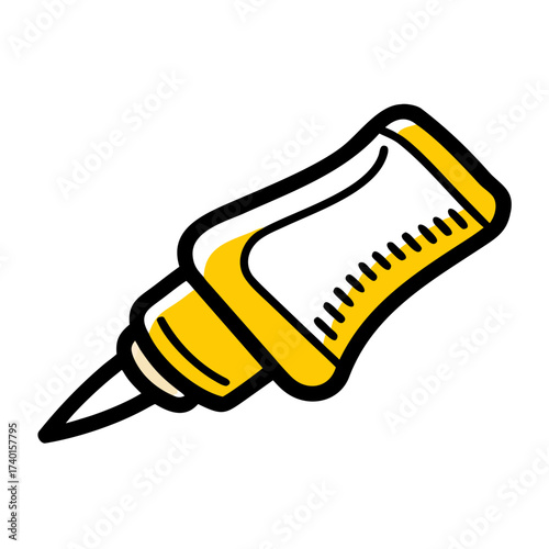 Fabric glue nozzle in yellow color for crafting applications  