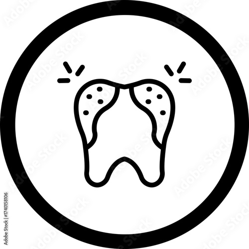 Dental Caries Vector Icon Design