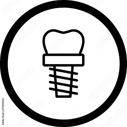 Dental Implant Vector Icon Design
