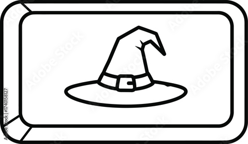 Witch hat icon on a white background for halloween theme