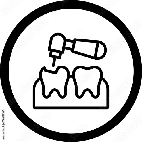Dental Filling Vector Icon Design